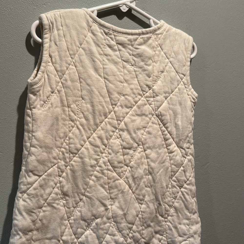 Coyuchi Cream Handstitched Quilted Sleep Sack 100% Organic Cotton zip up - Picture 8 of 10